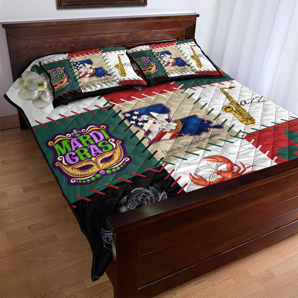 Louisiana Famous Things Christmas Quilt Bed Set Xmas Holiday Patterns - Wonder Print Shop