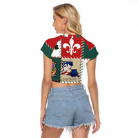 Louisiana Famous Things Christmas Raglan Cropped T Shirt Xmas Holiday Patterns - Wonder Print Shop