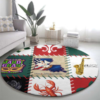 Louisiana Famous Things Christmas Round Carpet Xmas Holiday Patterns - Wonder Print Shop