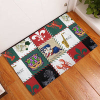Louisiana Famous Things Christmas Rubber Doormat Xmas Holiday Patterns - Wonder Print Shop