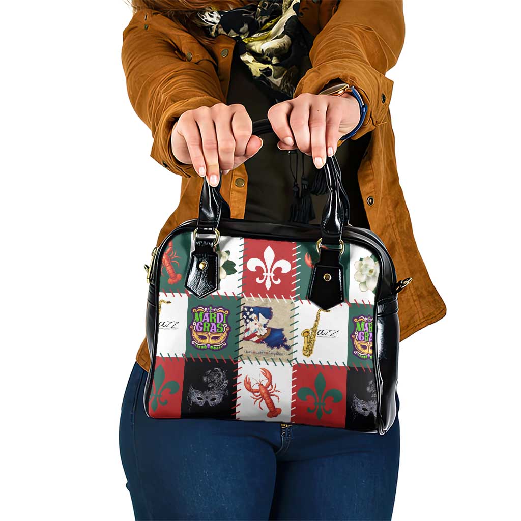 Louisiana Famous Things Christmas Shoulder Handbag Xmas Holiday Patterns - Wonder Print Shop