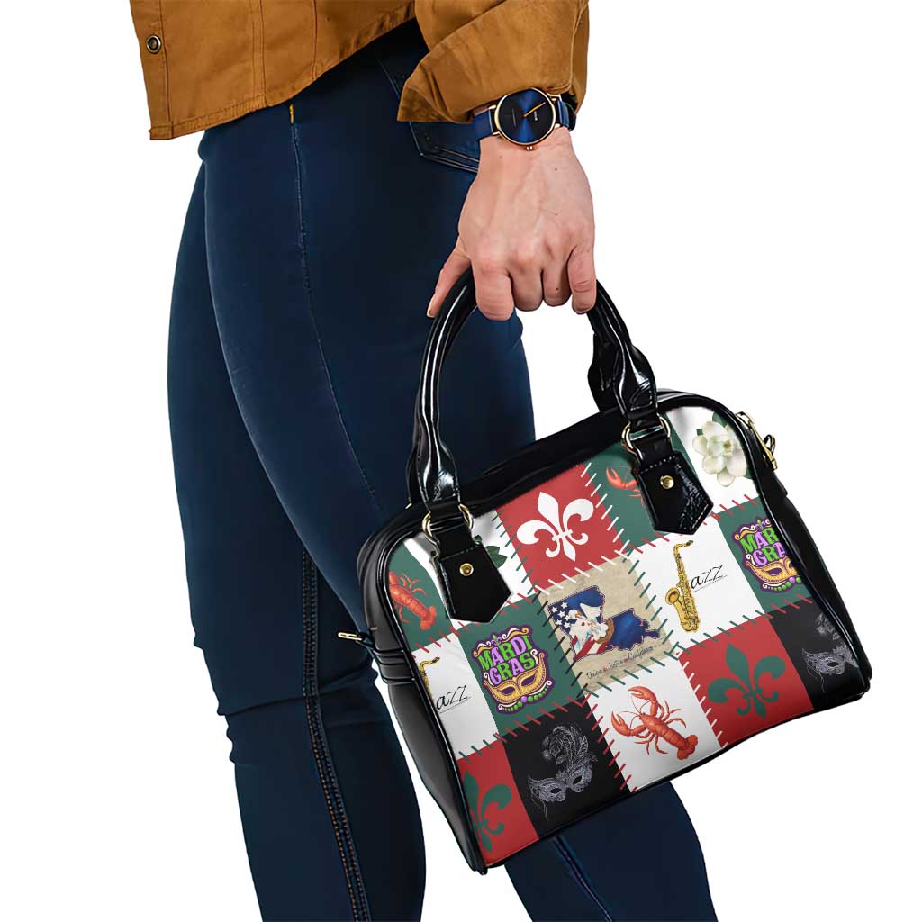 Louisiana Famous Things Christmas Shoulder Handbag Xmas Holiday Patterns - Wonder Print Shop