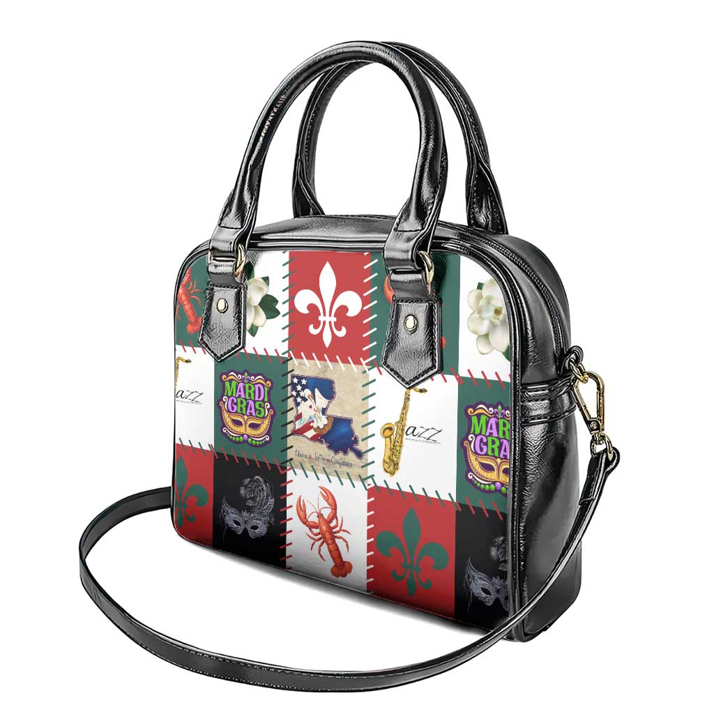 Louisiana Famous Things Christmas Shoulder Handbag Xmas Holiday Patterns - Wonder Print Shop
