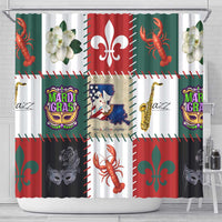 Louisiana Famous Things Christmas Shower Curtain Xmas Holiday Patterns - Wonder Print Shop