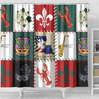 Louisiana Famous Things Christmas Shower Curtain Xmas Holiday Patterns - Wonder Print Shop