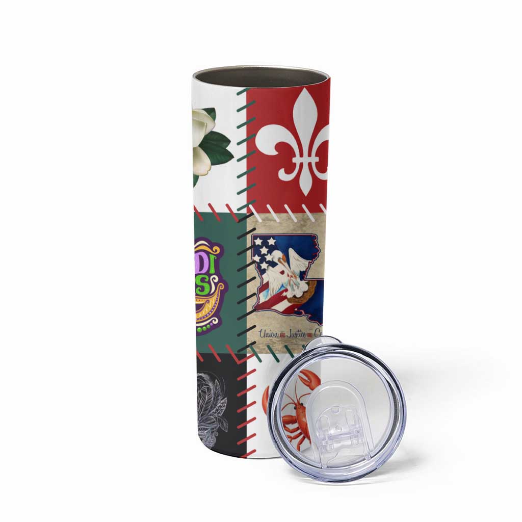 Louisiana Famous Things Christmas Skinny Tumbler Xmas Holiday Patterns - Wonder Print Shop