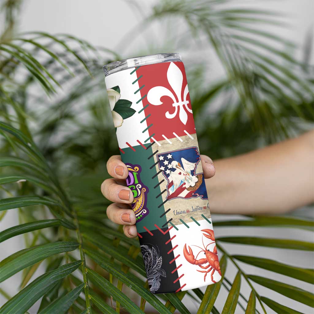 Louisiana Famous Things Christmas Skinny Tumbler Xmas Holiday Patterns - Wonder Print Shop