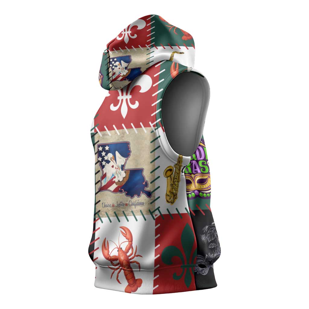 Louisiana Famous Things Christmas Sleeveless Hoodie Xmas Holiday Patterns - Wonder Print Shop