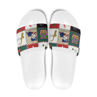 Louisiana Famous Things Christmas Slide Sandals Xmas Holiday Patterns - Wonder Print Shop