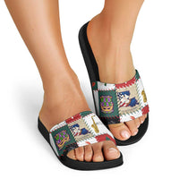 Louisiana Famous Things Christmas Slide Sandals Xmas Holiday Patterns - Wonder Print Shop