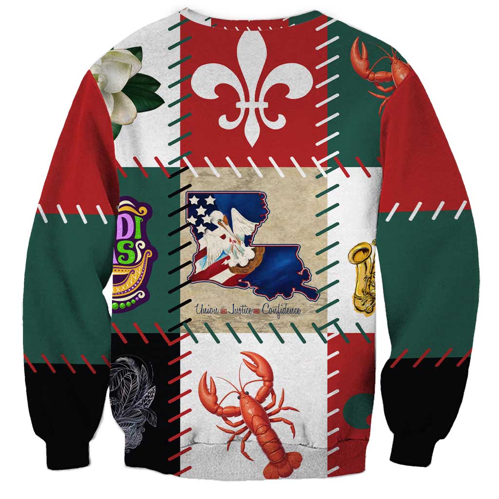 Louisiana Famous Things Christmas Sweatshirt Xmas Holiday Patterns - Wonder Print Shop