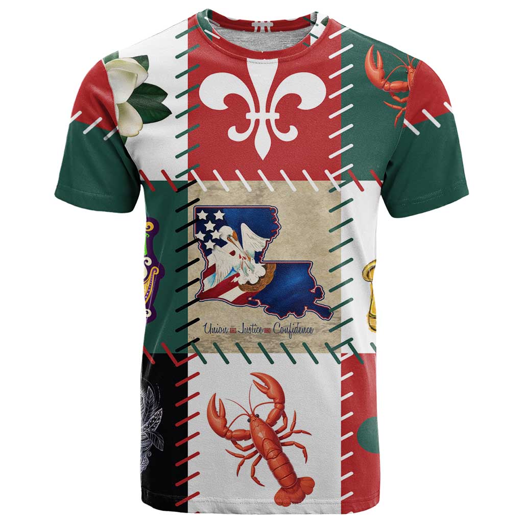 Louisiana Famous Things Christmas T Shirt Xmas Holiday Patterns - Wonder Print Shop