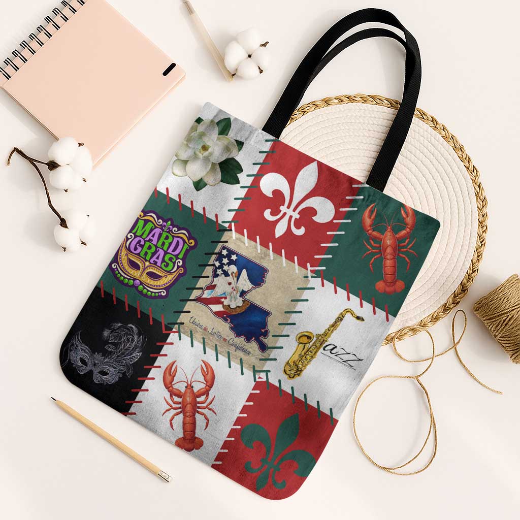 Louisiana Famous Things Christmas Tote Bag Xmas Holiday Patterns - Wonder Print Shop