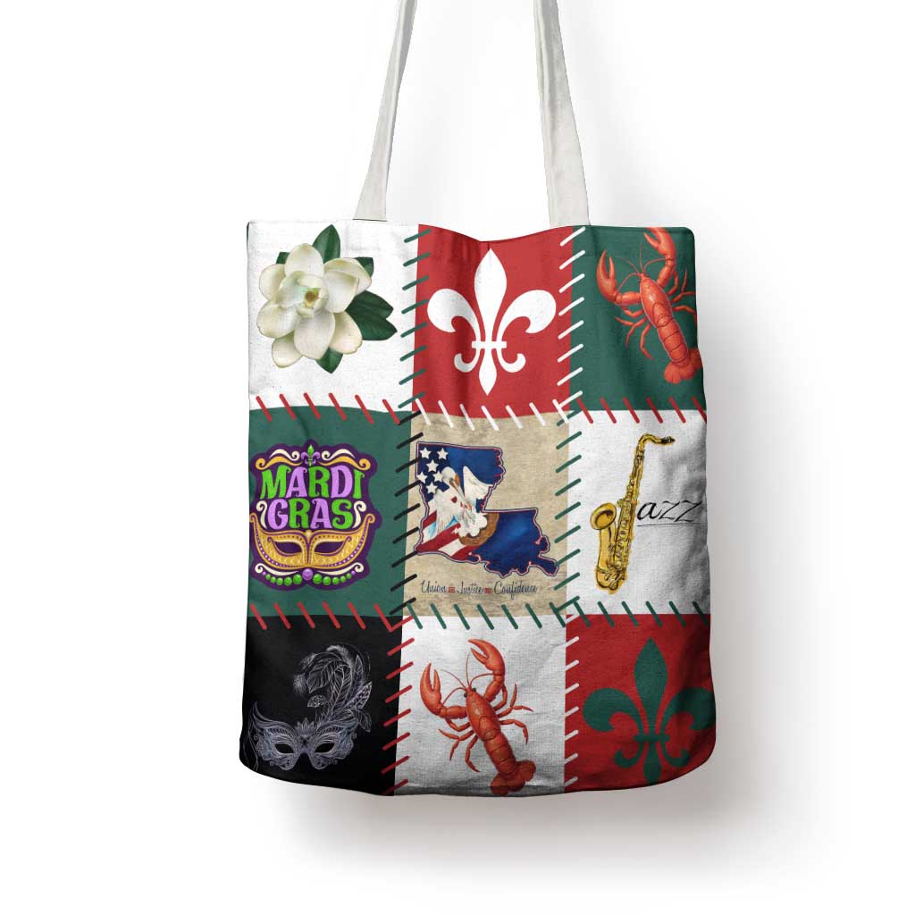 Louisiana Famous Things Christmas Tote Bag Xmas Holiday Patterns - Wonder Print Shop