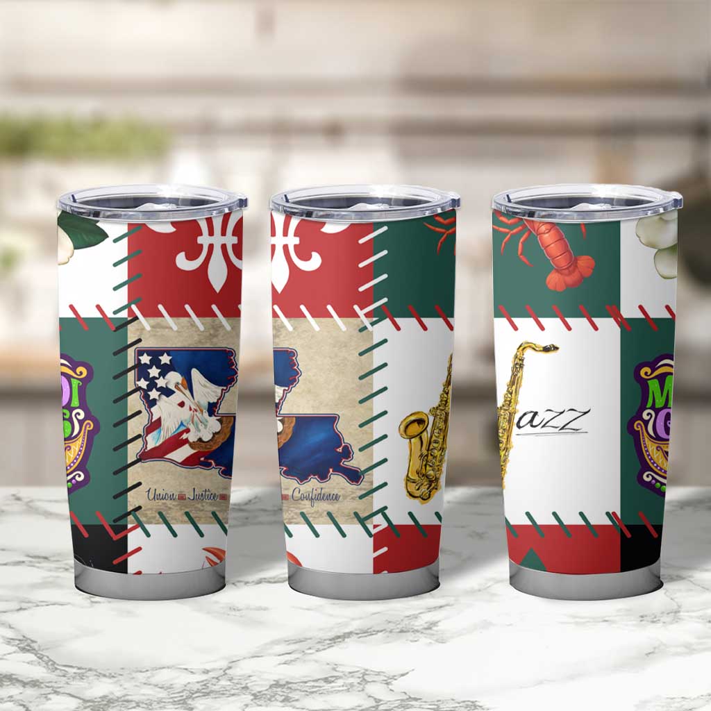 Louisiana Famous Things Christmas Tumbler Cup Xmas Holiday Patterns - Wonder Print Shop
