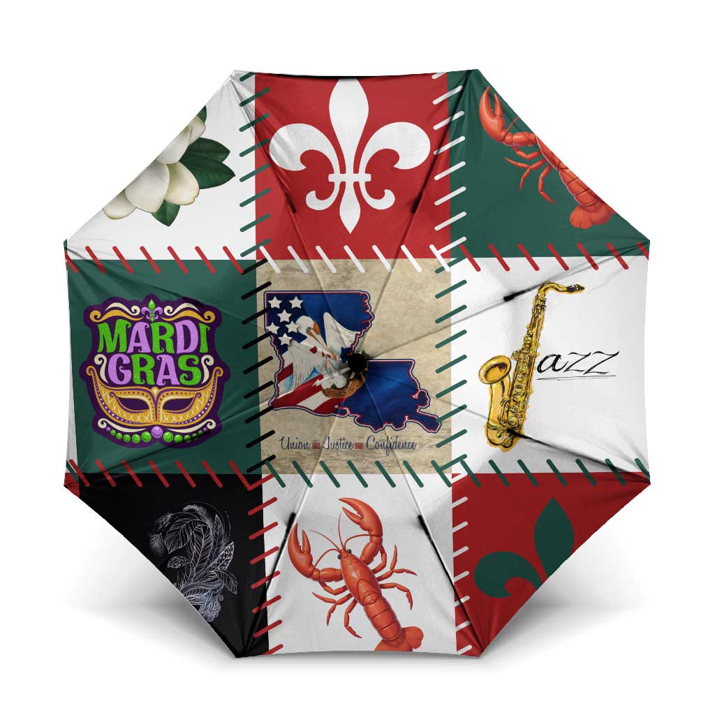 Louisiana Famous Things Christmas Umbrella Xmas Holiday Patterns - Wonder Print Shop