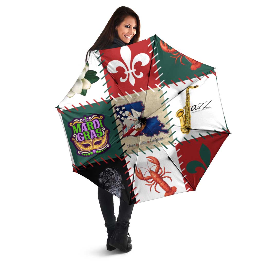 Louisiana Famous Things Christmas Umbrella Xmas Holiday Patterns - Wonder Print Shop