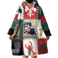 Louisiana Famous Things Christmas Wearable Blanket Hoodie Xmas Holiday Patterns - Wonder Print Shop
