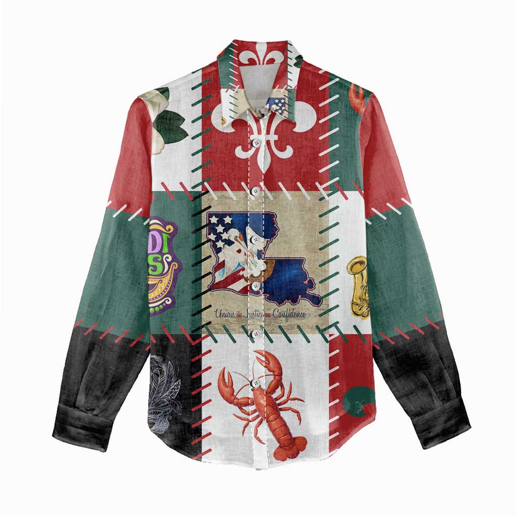 Louisiana Famous Things Christmas Women Casual Shirt Xmas Holiday Patterns - Wonder Print Shop