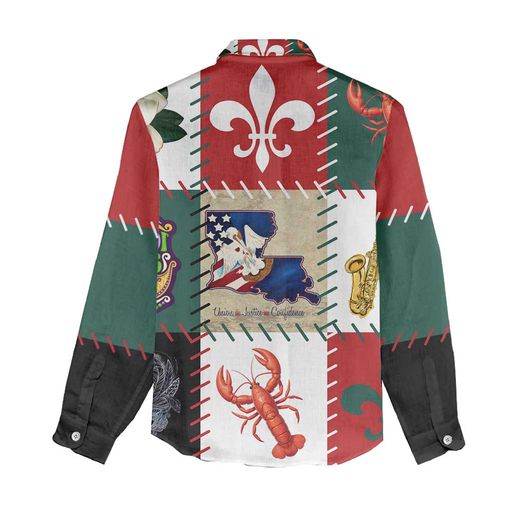 Louisiana Famous Things Christmas Women Casual Shirt Xmas Holiday Patterns - Wonder Print Shop