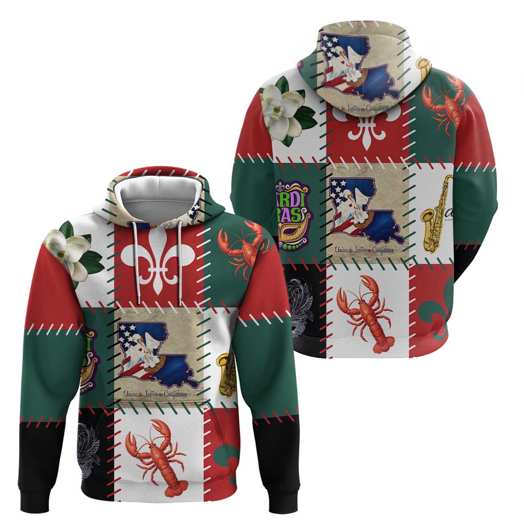 Louisiana Famous Things Christmas Zip Hoodie Xmas Holiday Patterns - Wonder Print Shop