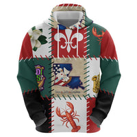 Louisiana Famous Things Christmas Zip Hoodie Xmas Holiday Patterns - Wonder Print Shop