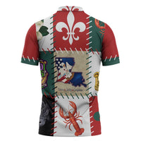 Louisiana Famous Things Christmas Zipper Polo Shirt Xmas Holiday Patterns - Wonder Print Shop