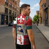 Louisiana Famous Things Christmas Zipper Polo Shirt Xmas Holiday Patterns - Wonder Print Shop