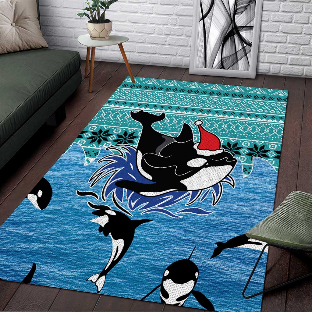Love Oracle Whale Christmas Area Rug Xmas Holiday Patterns - Wonder Print Shop