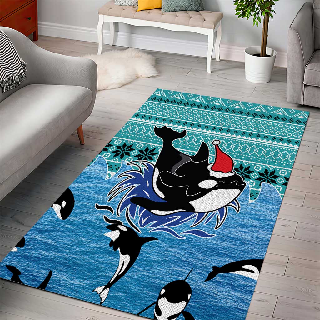 Love Oracle Whale Christmas Area Rug Xmas Holiday Patterns - Wonder Print Shop
