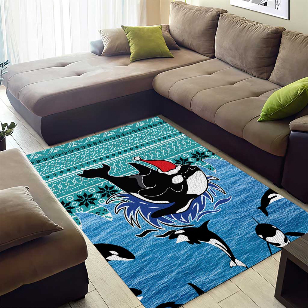 Love Oracle Whale Christmas Area Rug Xmas Holiday Patterns - Wonder Print Shop