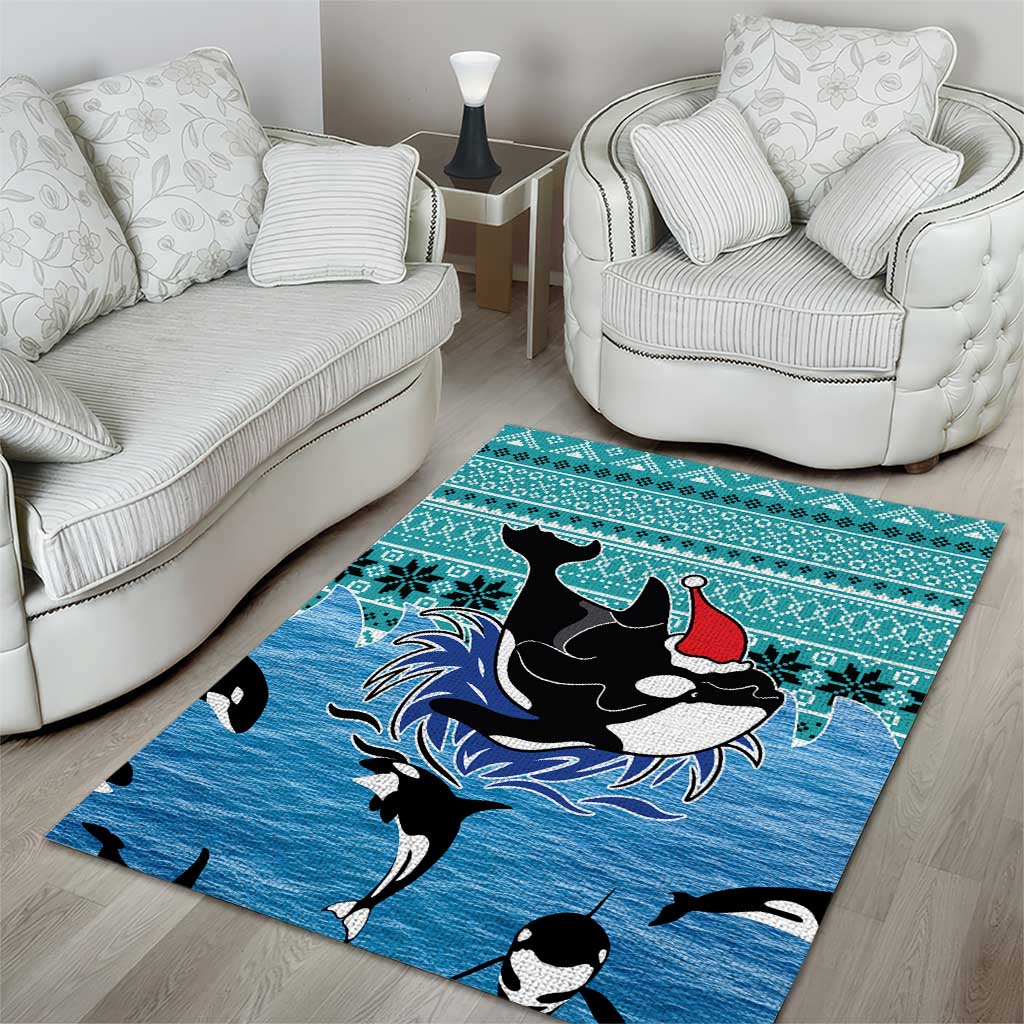 Love Oracle Whale Christmas Area Rug Xmas Holiday Patterns - Wonder Print Shop