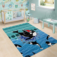 Love Oracle Whale Christmas Area Rug Xmas Holiday Patterns - Wonder Print Shop