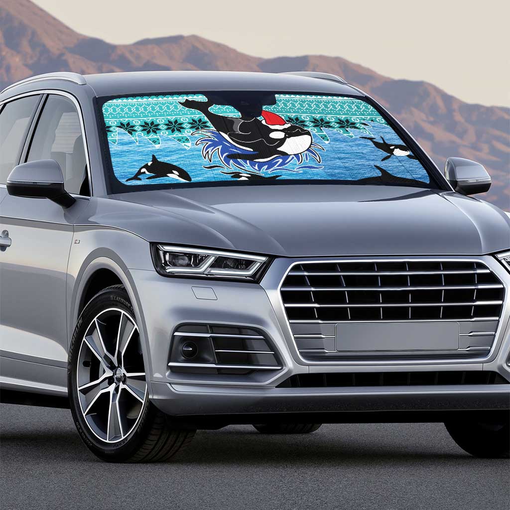 Love Oracle Whale Christmas Auto Sun Shade Xmas Holiday Patterns - Wonder Print Shop