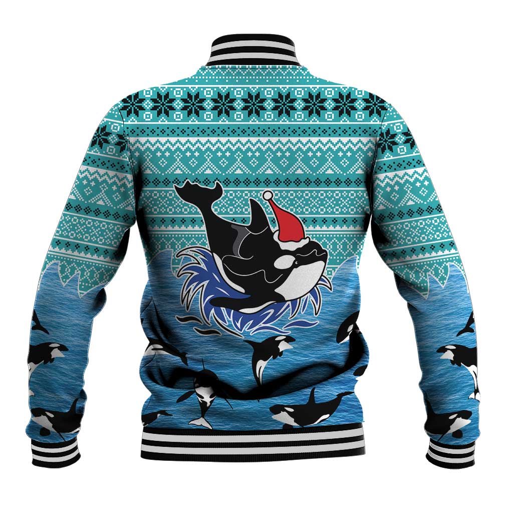 Love Oracle Whale Christmas Baseball Jacket Xmas Holiday Patterns - Wonder Print Shop