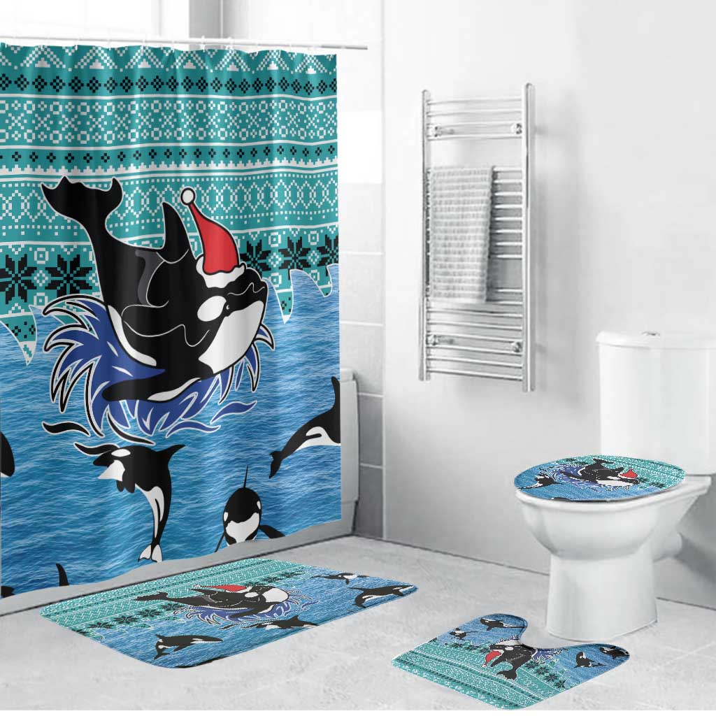 Love Oracle Whale Christmas Bathroom Set Xmas Holiday Patterns - Wonder Print Shop