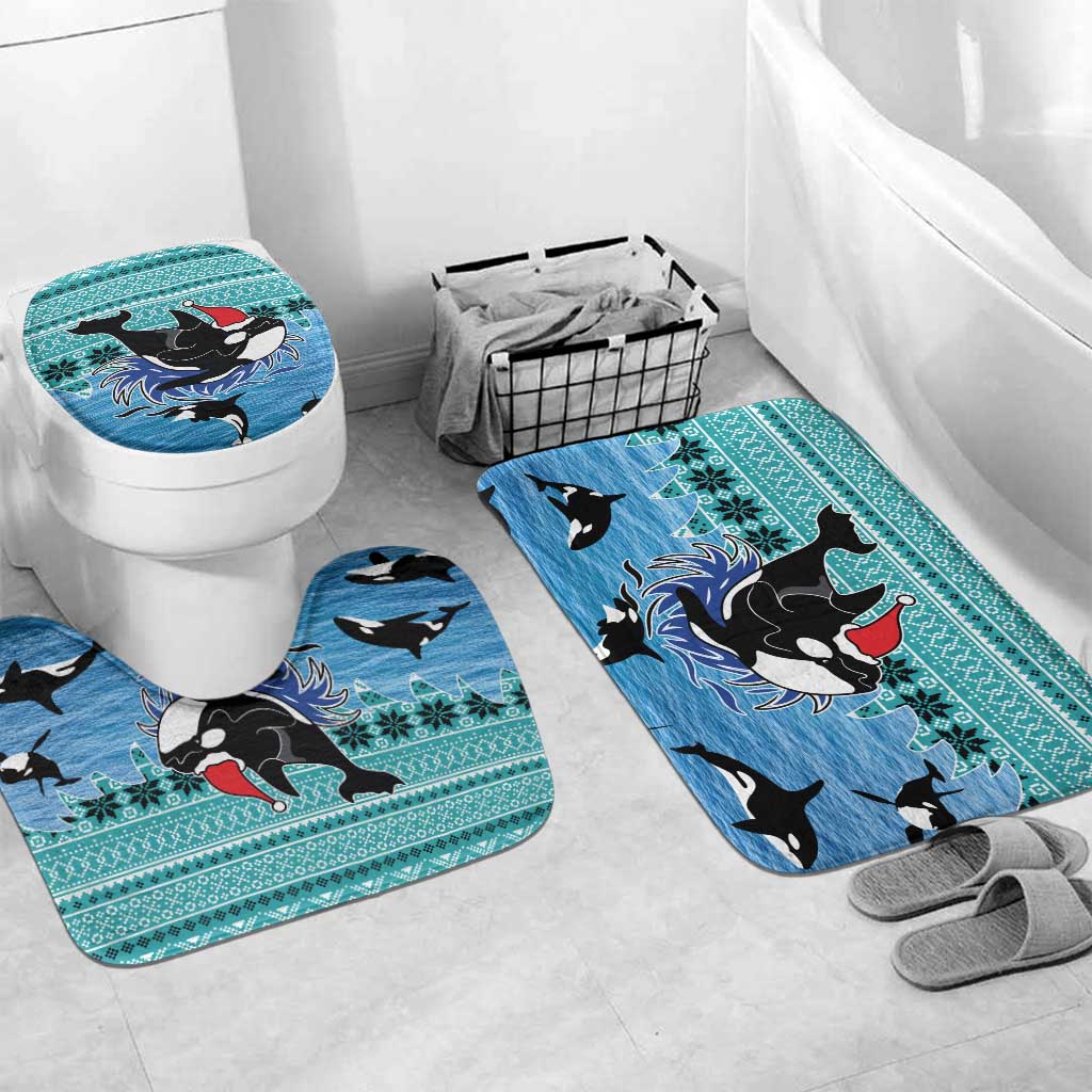 Love Oracle Whale Christmas Bathroom Set Xmas Holiday Patterns - Wonder Print Shop