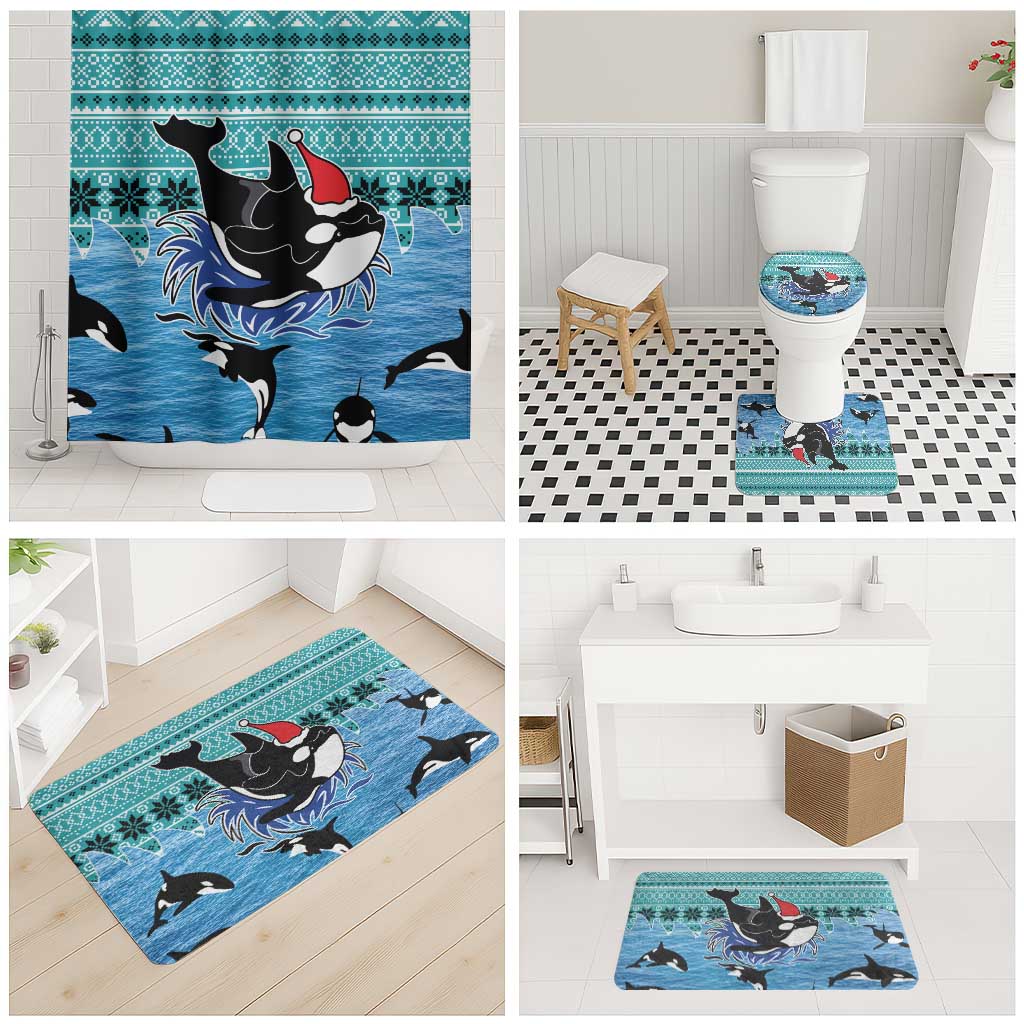 Love Oracle Whale Christmas Bathroom Set Xmas Holiday Patterns - Wonder Print Shop