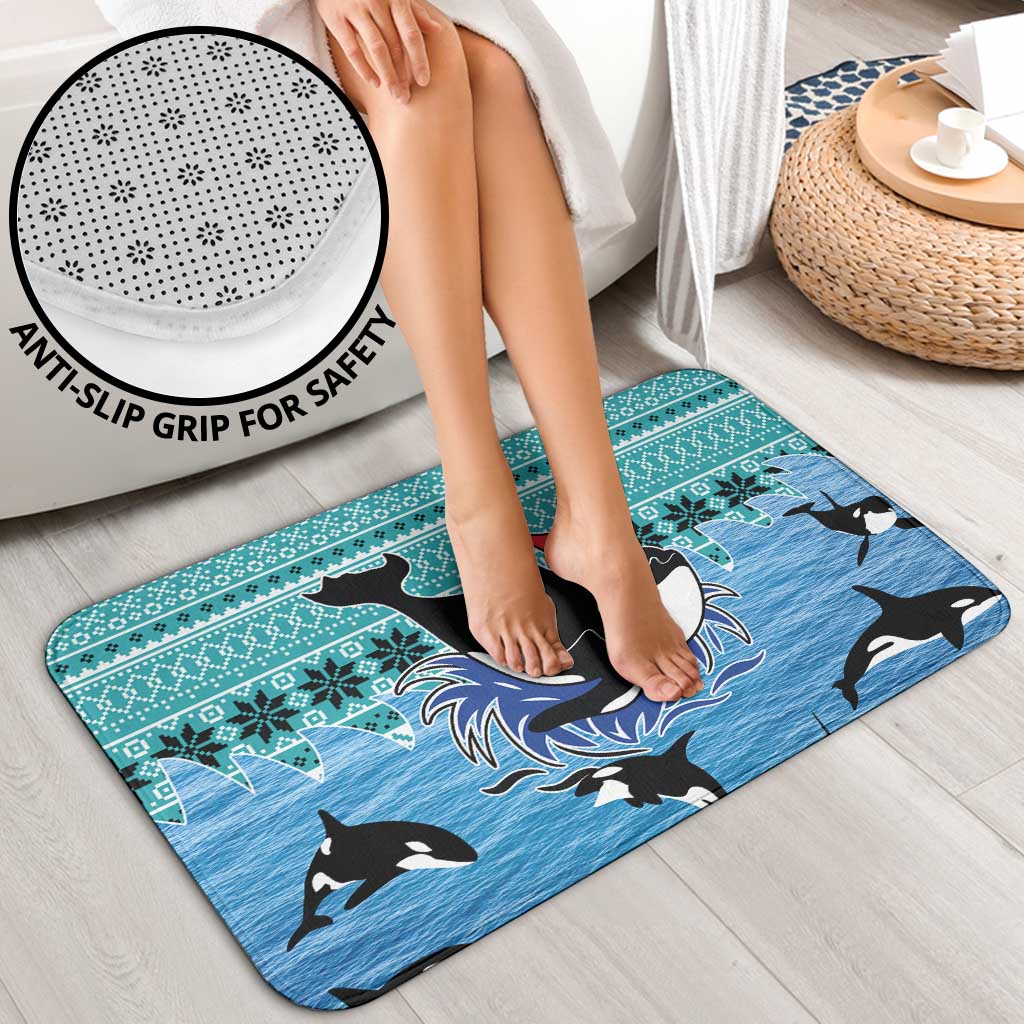 Love Oracle Whale Christmas Bathroom Set Xmas Holiday Patterns - Wonder Print Shop