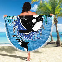 Love Oracle Whale Christmas Beach Blanket Xmas Holiday Patterns - Wonder Print Shop