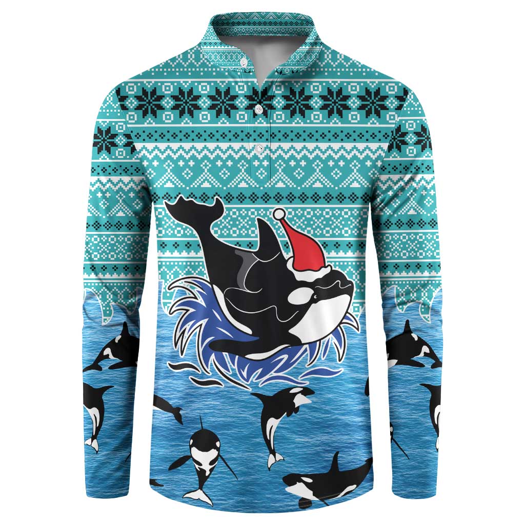 Love Oracle Whale Christmas Button Sweatshirt Xmas Holiday Patterns - Wonder Print Shop