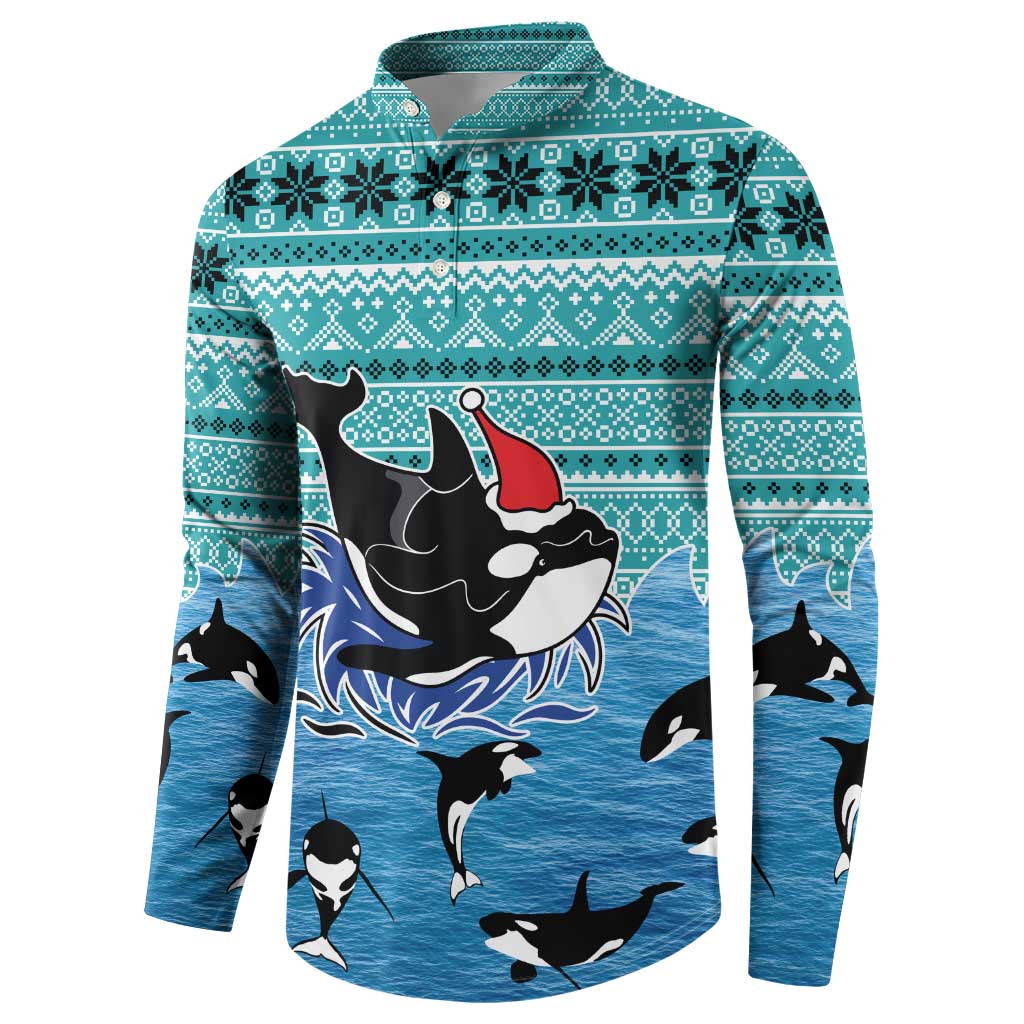 Love Oracle Whale Christmas Button Sweatshirt Xmas Holiday Patterns - Wonder Print Shop