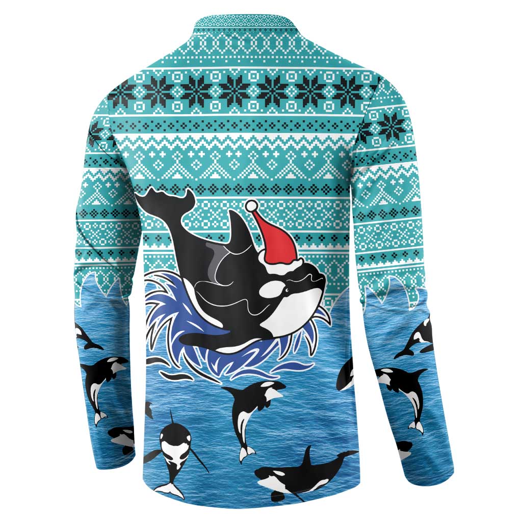 Love Oracle Whale Christmas Button Sweatshirt Xmas Holiday Patterns - Wonder Print Shop