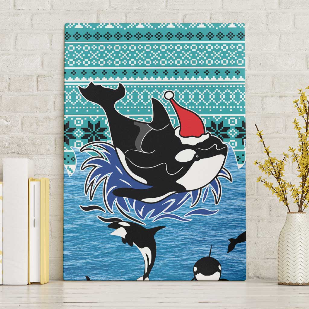 Love Oracle Whale Christmas Canvas Wall Art Xmas Holiday Patterns - Wonder Print Shop