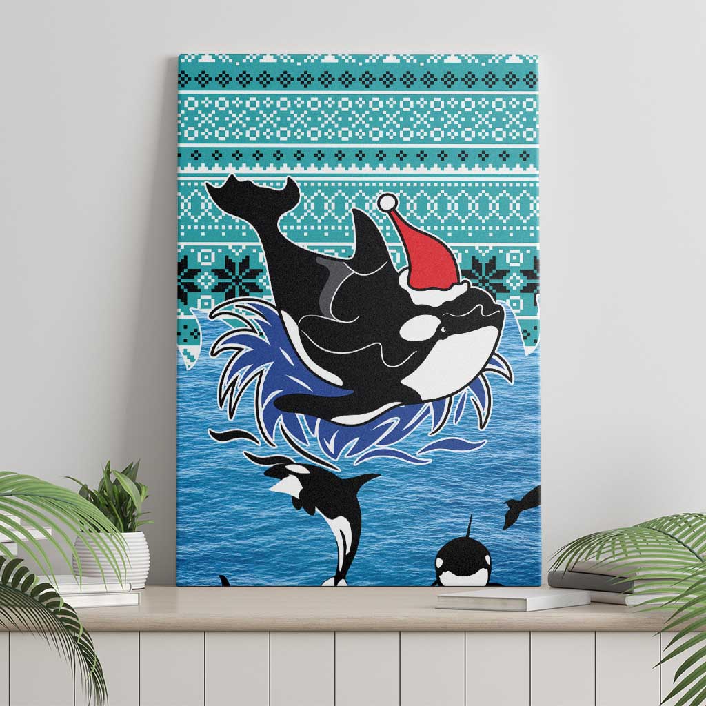 Love Oracle Whale Christmas Canvas Wall Art Xmas Holiday Patterns - Wonder Print Shop