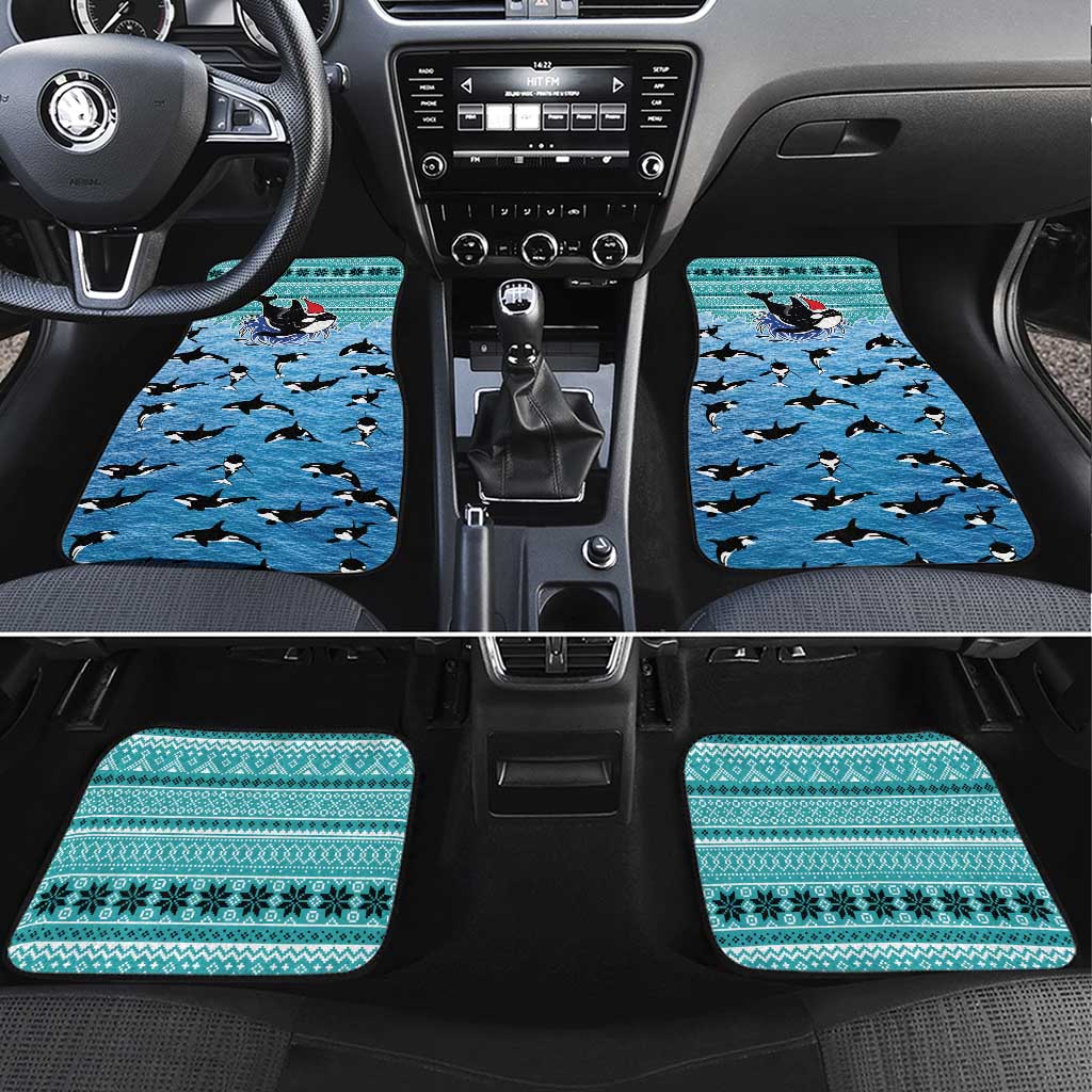 Love Oracle Whale Christmas Car Mats Xmas Holiday Patterns - Wonder Print Shop