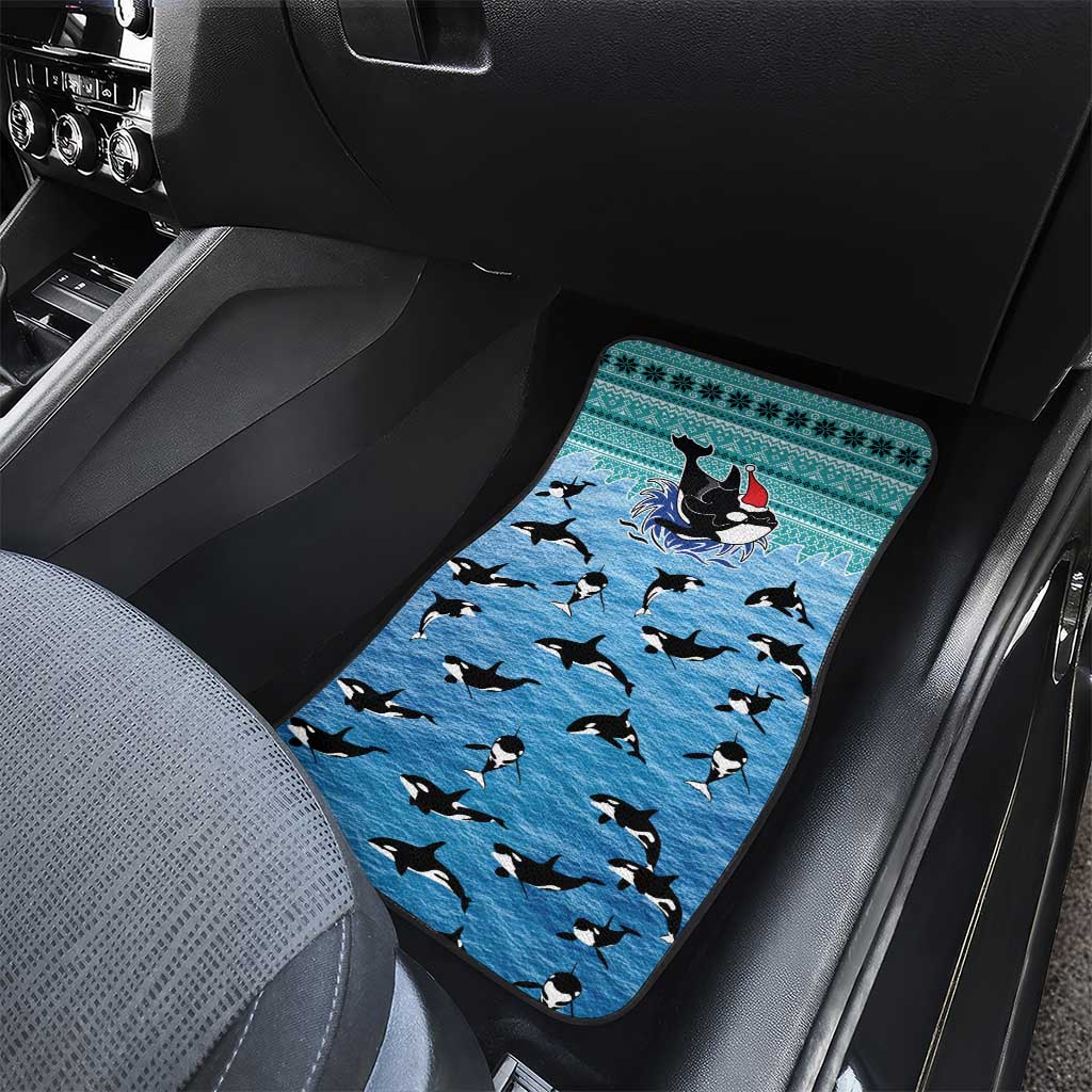 Love Oracle Whale Christmas Car Mats Xmas Holiday Patterns - Wonder Print Shop