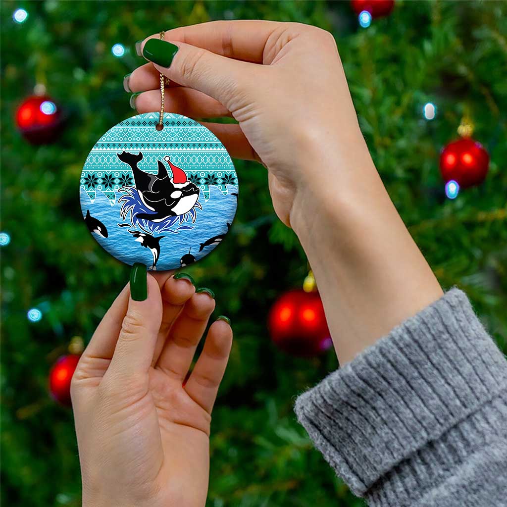 Love Oracle Whale Christmas Ceramic Ornament Xmas Holiday Patterns - Wonder Print Shop