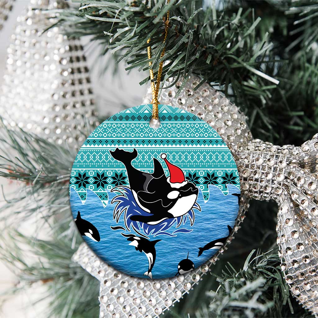 Love Oracle Whale Christmas Ceramic Ornament Xmas Holiday Patterns - Wonder Print Shop