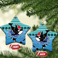 Love Oracle Whale Christmas Ceramic Ornament Xmas Holiday Patterns - Wonder Print Shop